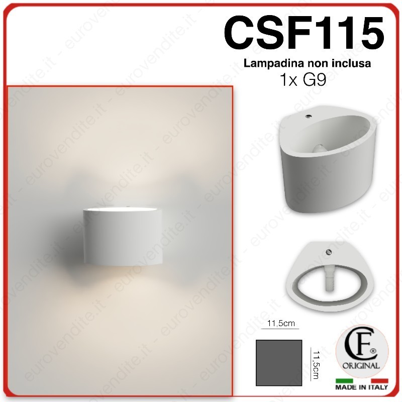 Applique in gesso moderno a muro di forma ovale up & down CSF115